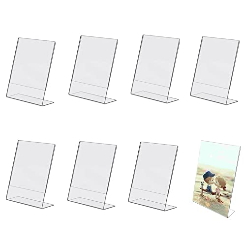 Naisfei 8xA6 Clear Acrylic Menu Holder Stand - Restaurant Cafe Bar Countertop Sign & Leaflet Display for Food Truck Takeaway, Retail