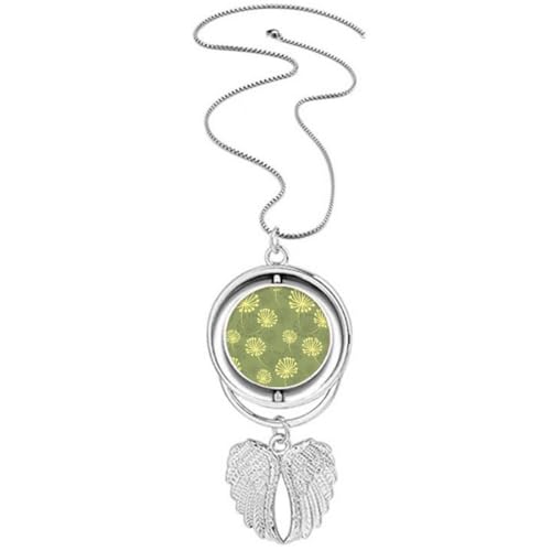 Collier ailes d'ange et pissenlit jaune aux finitions artistiques