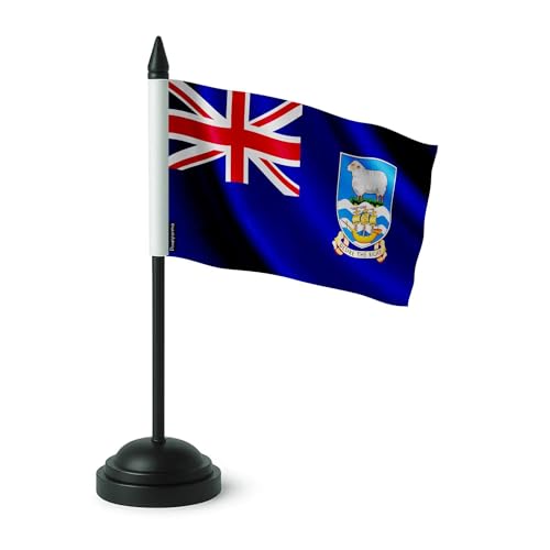 Drapeau de table îles Malouines 14x21cm en polyester de table