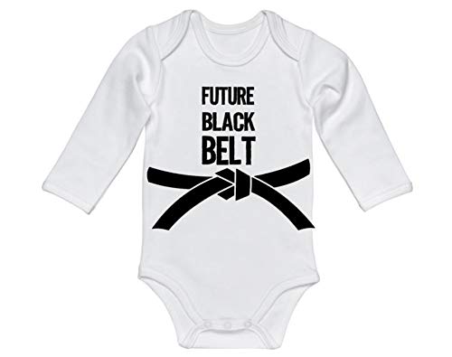 Image of Ebenezer Fire Karate Onesie, Future Black Belt, Martial Arts Baby Outfit, Unisex Romper