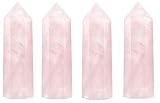 Luckeeper Healing Crystal Wands | 2" Rose Quartz Crystal Points 6 Faceted Reiki Chakra Meditation Th