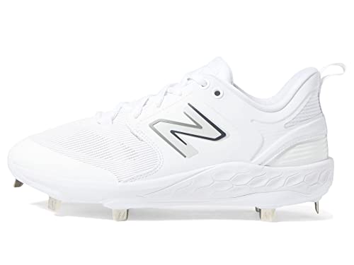 Image of New Balance Men's Fresh Foam X 3000 V6 Metal Baseball Shoe, White /White, 11 M