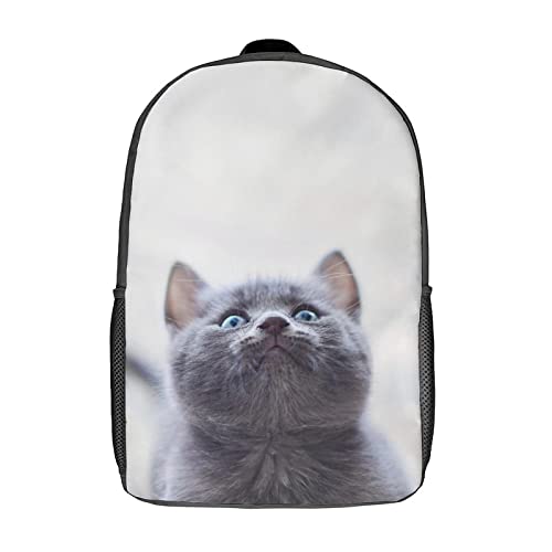 Sac à dos scolaire enfants grand format 17 pouces avec chat 3D