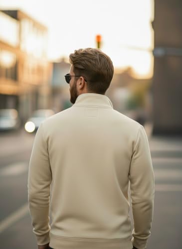 Image of Mack Jonney Men's Fleece Half-Zip High Neck Sweatshirt | Warm & Stylish Winter Wear -JM4380