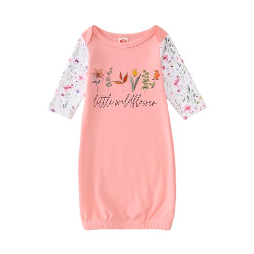 Image of GLIGLITTR Newborn Infant Baby Girl Long Sleeve Romper Little Sister Onesie Cute Wildflower Floral Bodysuit Fall Winter Outfit
