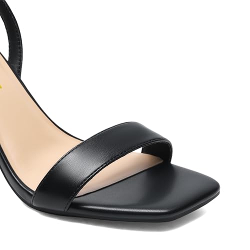 DREAM PAIRS Women's Chunky Heels Square Open Toe Ankle Buckle Strappy Block Heeled Sandals for Party Wedding Daily4