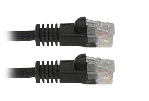 Cable de red plano Cat 6 UTP 6 ft negro miniatura 3