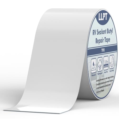 LLPT Butyl Tape | Roof Sealant | White | UV Stable RV Sealant Repair Tape | Extreme Durable Waterproof Airtight | for Window RV Repair Boat Trailer Motorhome Patching (SV62110WT4) | 101 mm x 15 m