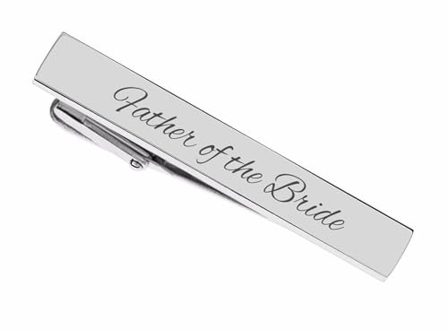 personalized brushed stainless steel silver tie clip custom engraved free - ships from usa