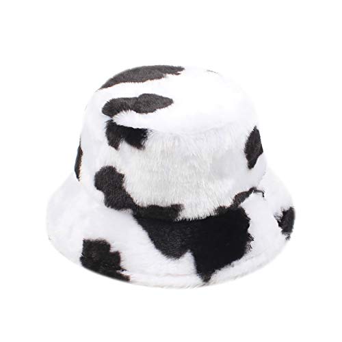 pedkit Chapéu balde feminino de inverno com estampa de vaca ajustável de pelúcia quente boné de pesc
