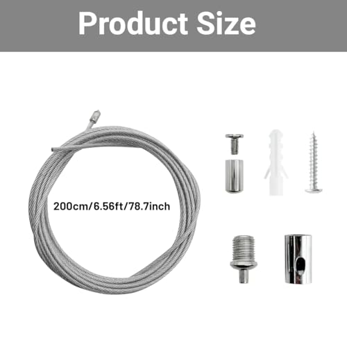 Image of 20 Pack 6.5ft Hexagon Garage Lights Suspension Cables Kit for Hexagon LED Lights Adjustable Steel Hanging Chains Per Strip Load 6.6Ib, Light Suspension Kit for LED Panel Aquarium Lights (2m 20pcs)