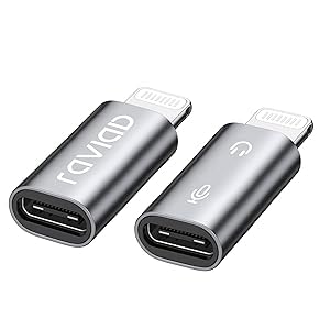 RAVIAD Type C to ライトニング 変換アダプタ (2個セット) 充電用USB-C i-Phone変換コネクタ アルミ合金外装 タイプCからiOS変換コネクタ iOS USB CアダプタiPhone 14 13 12 11 Pro Max, Pad Pro/Air/Mini, Pod/Touchなどi-OS機器対応