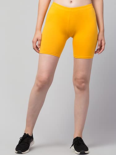 Image of Women's Cycling Shorts - Skin Fit Stretchable Tights for Gym, Sports, Running, Yoga & Layering Under Dresses - High-Waist, Seamless, Moisture-Wicking