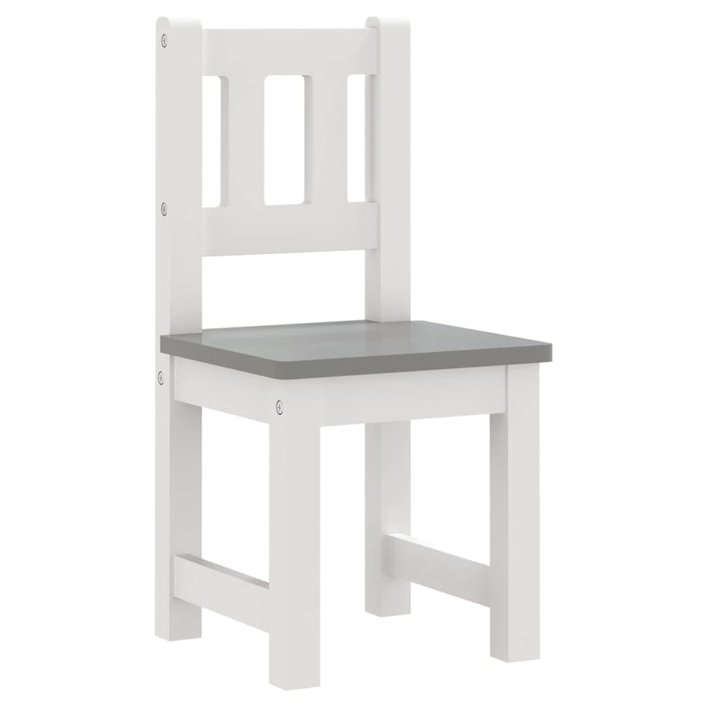 Generico Set Tavolo e Sedie per Bambini 4 Pezzi Bianco e Grigio in MDF,Mobili per Bebè e Bimbi,Set di mobili per Bebè e bimbi-10411