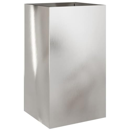 vidaXL Pflanzkübel, Blumenkübel für Dekoration, Blumentopf für Terrasse Garten Balkon, Blumenkasten Hochbeet, Silbern Rechteckig Edelstahl