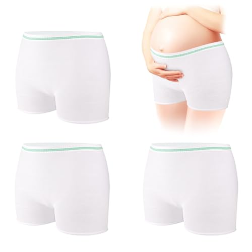 3 Culottes Jetables Post Accouchement XL - Slip Filet Maternité pour Femme, Idéal pour Post Partum et Césarienne, Confortable et Respirant, Blanc avec...