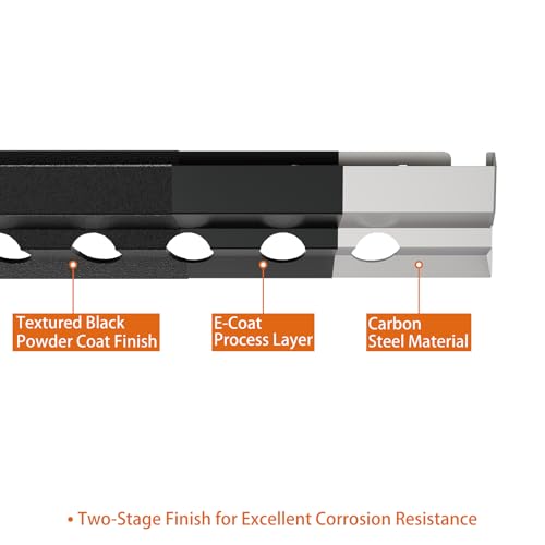 Hooke Road Wrangler JK Front Skid Plate Bumper Cover Texured Black Steel for Jeep Wrangler JK 2007-2018