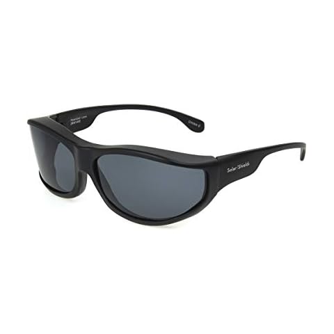 Dioptics Solar Shield Andes Fits Over Sunglasses Polarized Wrap, Black, 54 mm Cover