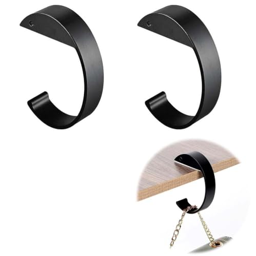 2 ganchos en forma de C para colgar en la mesa, bolso de mano, para escritorio, gancho de bolso resistente, gancho de mesa hecho de materiales de aleación de alta resistencia, para mochila, varios