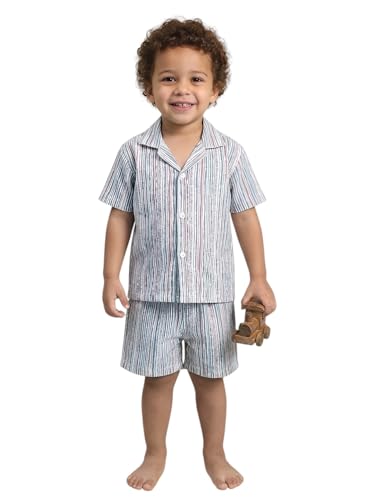 Image of POLKA TOTS 100% Cotton Half Sleeve Shirt and Shorts Combo for Boys | Co-Ord Set for Kids | Summer Wear Dress for Toddlers | Breathable & Skin-Friendly Boys Clothes | Trendy Summer Outfit & Beach Wear