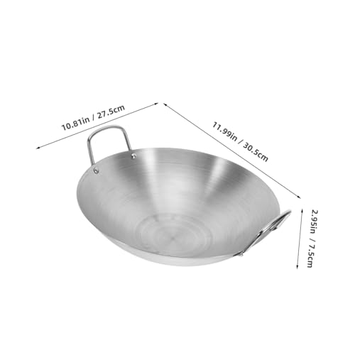 Wok de acero inoxidable de fondo redondo para freír miniatura 2