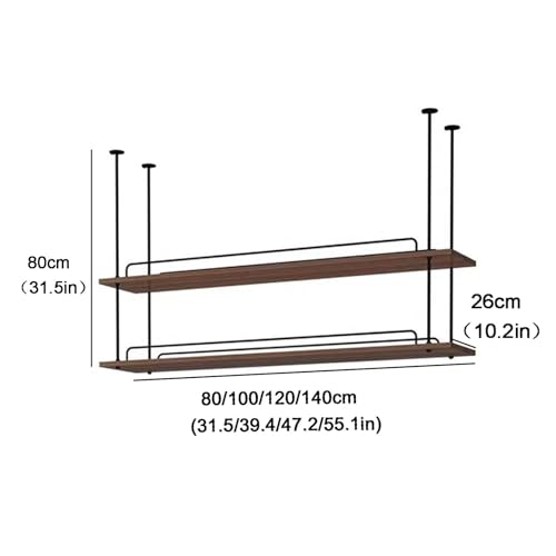 Étagère murale industrielle pour verres à vin et bouteilles, support flottant en métal noir - 4