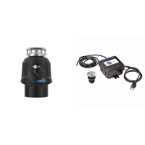 Image of InSinkErator Power 1HP, 1 HP Garbage Disposal, Power Series EZ Connect Continuous Feed Food Waste Disposer, Black & STS-OOSN Garbage-disposals, Satin Nickel