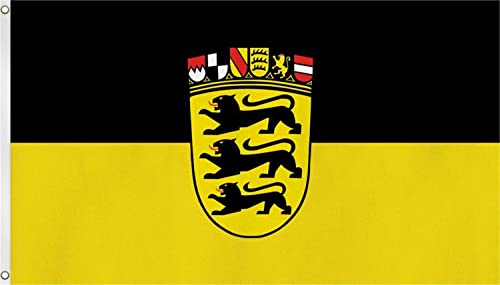 TOP QUALITÄT !! Fahne Flagge, Grösse: ca. 90x150 cm, Ordentliche Stoffqualität - Stoffgewicht ca. 110 gr/m2 Farbe Baden Württemberg