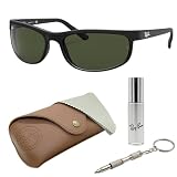 Ray-Ban RB2027 Rectangle Shape Non-Polarized Sunglasses for Men & Women – Includes Official Rayban Eyewear Kit – Ideal Formal & Casual Wear Sunglasess – G-15 Green Lens