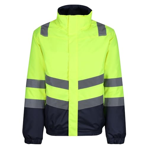 Regatta Mens Professional Hi Vis Reflective Bomber Jacket, Yellow/Navy, XL EU