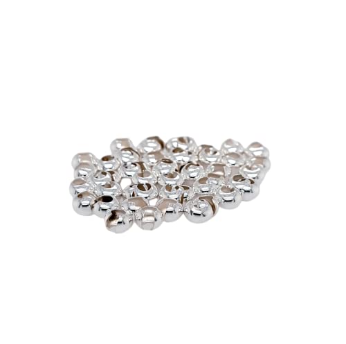 50pcs 925 Sterling Silver Open Crimp Bead Covers, 4MM, by CRAFT WIRE