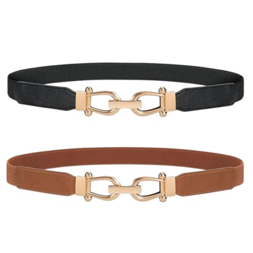 Stretchy Traditional Waist Chain Solid Color for Women Prom Banquet Club Party Hot Girl Golden Buckle Elegant Woven Belt3