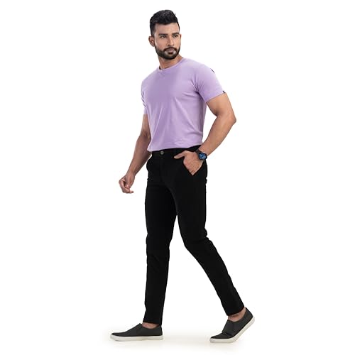 Image of BELANO Men Slim Fit Corduroy Cotton Stretch Chinos