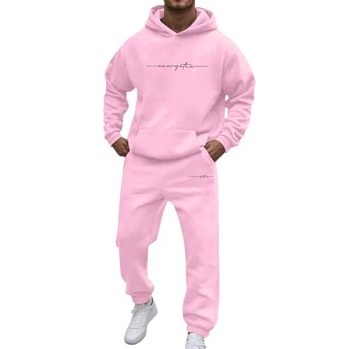 Survêtement homme rose imprimé tenue décontractée hiver M
