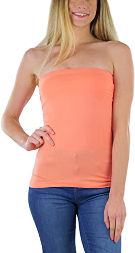 Image of ToBeInStyle Women's Cotton-Spandex Blend Stretchy Tube Top