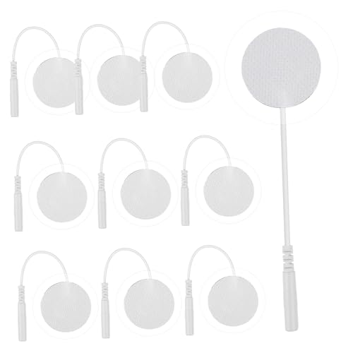 Cabilock 1 Juego Hoja De Electrodos Almohadilla De Masaje Electrodos Redondos Almohadillas De Masaje Para El Hogar Reemplazo De Almohadillas Hidrogel De Silicona No Tejida 10 Piezas