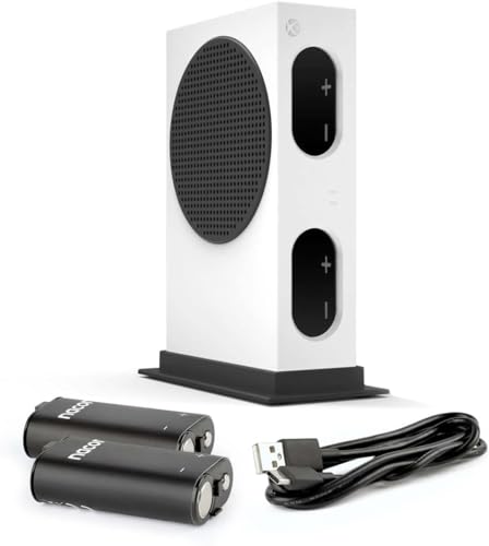 Nacon Double Chargeur pour Manettes Xbox Series X|S & Xbox One + Deux Batteries Rechargeables Haute capacité - Câble USB 1 mètre – Officielle Xbox (Style...
