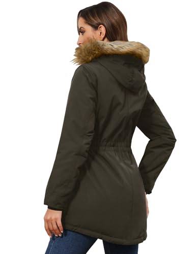 ROYAL MATRIX Women's Winter Coats Fleece Lined Parka Jacket Hooded Long Winter Warm Parka Coat with Pockets3
