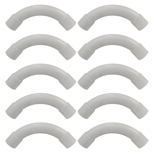 YUZNA Curva Di Raccordo Per Tubo Rigido Passacavi,Cavo Canale Installazione Universale per Case, Cantine, Pareti, Tetti, 10 pezzi (Ø 20 mm)