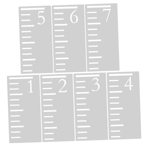 Angoily 7Pcs Plastic Growth Chart Stencil for Reusable Height Measuring Ruler for Wall Decor Fun and Easy Growth Tracking Tool with Markings for Boys