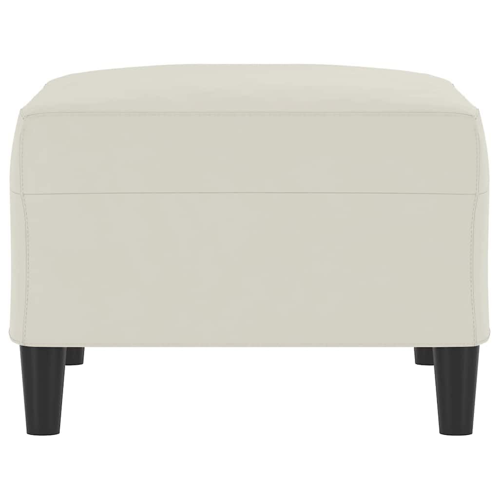 Tabouret rembourré en velours, crème, 70 x 55 x 41 cm
