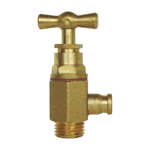 SOMATHERM FOR YOU //2032-08 Entlüftungsventil Auslauf M8 / 13 Auslassventil männlichen Umsatz 8/13 mit Drüse-Kopf des Stiels-in rohem Messing, None, Grau