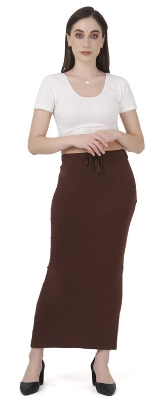 Image of Lycra Blend Cotton Saree Shapewear Petticoat for Women and Girls, Skirts Shapewear Dress for Saree