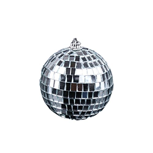Bola espejada plateada para fiestas, bodas, Navidad y festivales musicales, 1 unidad miniatura 1