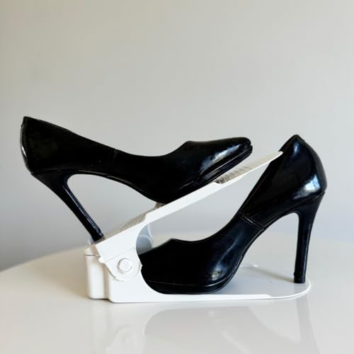 Kit 20 Unidades Organizadores de Sapatos Saltos Tênis Branco Regulagem de Altura