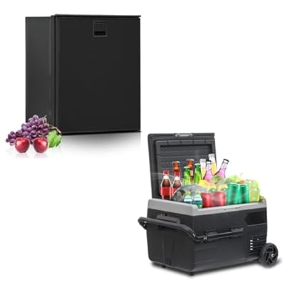 SMETA 3 cuft 12v/24v RV Refrigerator and 50L 12v/24v Portable Solar Fridge/Freezer Bundle