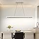 Mikeru 110CM Moderne Pendelleuchten, LED Silbergrau lineare Decke Pendelleuchte mit Dimmbaren Helligkeit 3000K/4500K/6500k 3 Farbe mit Memory-Funktion für die Verwendung über Kücheninseln