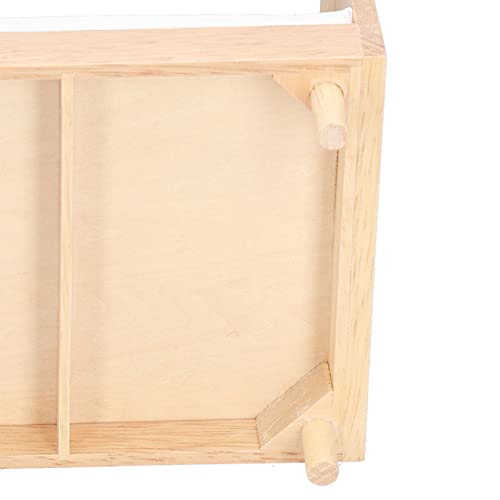 1:12 Scale Dollhouse Double Bed, Realistic Oak Miniature Furniture for Detailed Home Decor Children's Playrooms and Collectors - Image 3