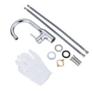 Wowow Bar Sink Faucet Chrome Modern Single Handle Bar Faucet 1 Hole Small Kitchen Sink Faucet 360 Swivel Rv Sink Faucet Mini Bar Tap With Water Supply Hoses #TOP5