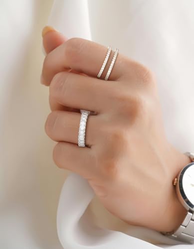 Fashion Ring Sets for Women Band Stackable | Premium Moissanite D Color VVS1 Clarity 3EX Cut | S925 Sterling Silver 14K Gold Plated Non Tarnish3